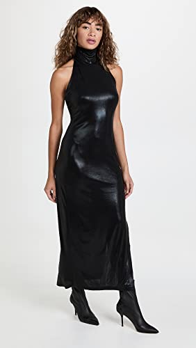 Image of Norma Kamali Women's Halter Turtle Side Slit Gown