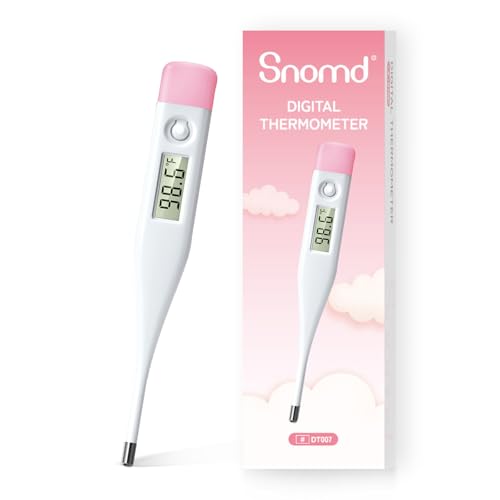 Snomd Digital Oral Thermometer for Adults and Children with LCD Display, Oral Thermometer for Baby with Fever Alarm Rectal & Underarm Use, Fast Reading Thermometer