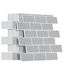 Yoillione Upgrade Thicker Peel and Stick Wall Tiles Backsplash for Kitchen and Bathroom, Metro Subway Tiles Self Adhesive Tile Stickers 3D Stick on Splashback Grey, 10 Sheets