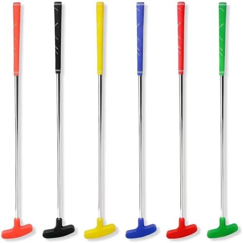 Crestgolf Mini Putt de Golf, Putt de Goma bidireccional de 35 Pulgadas. Putt de Golf de Goma. 6 Paquetes de Colores Mixtos.