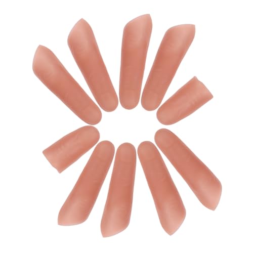 Gogogmee Lot de 10 Faux Doigts en Vinyle RéAlistes pour Effets SpéCiaux Accessoires De ScèNe Et Maquillage Halloween 4.80X2.50X2.30Cm