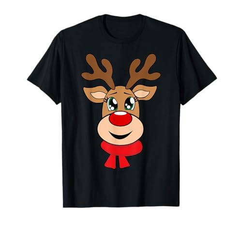 Rentier Weihnachtspullover Weihnachtspulli Damen Herren T-Shirt