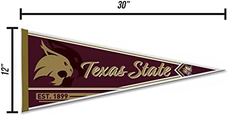 Rico Industries NCAA Texas State Bobcats Classic 12" x 30" Felt Wall Décor Pennant - Great for Home/Bed Room/Man Cave Décor - 4