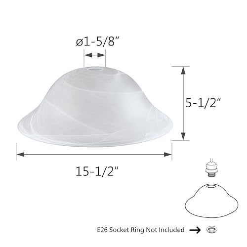Aspen Creative Corporation 23140-11 Etched Alabaster Transitional Style Replacement Glass Shade For Medium Base Socket Torchiere Lamp thumb #3