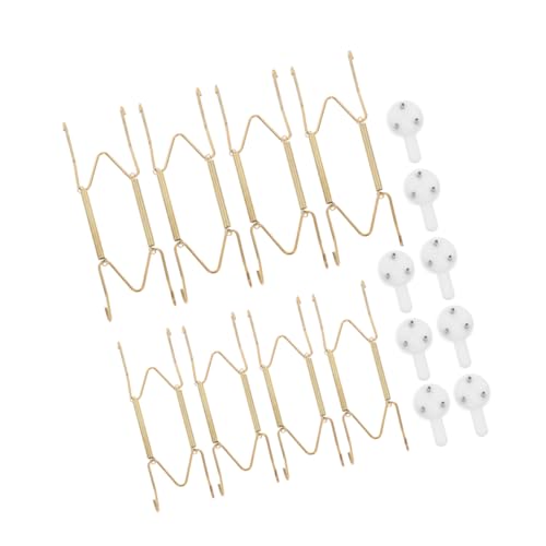 Abaodam 8pcs Metal Invisible Spring Plate Hangers for Wall Display Sturdy Hooks for Decorative Plates Easy Installation Utensil Holders for Use