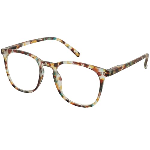 JiSoo Womens Reading Glasses 2.5, Trendy Readers Glasses Women, Lightweight Ladies Magnifying Glasses for Reading, Multicolor