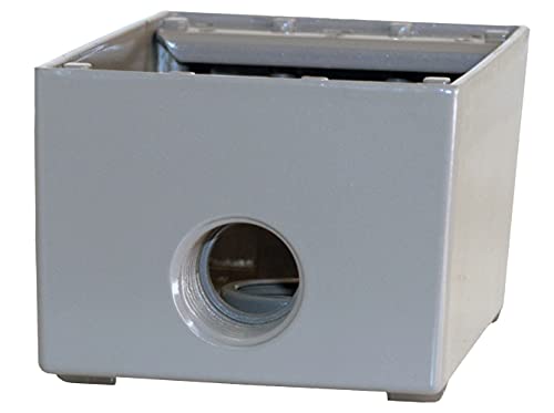 Image of Sigma Engineered Solutions 14250 Metal Electrical Outlet Box, Weatherproof, Easy Mount Plug and Receptacle Protector, Gray, (3) 1 /2-Inch Holes, 1 Gang Box (Pack of 2)