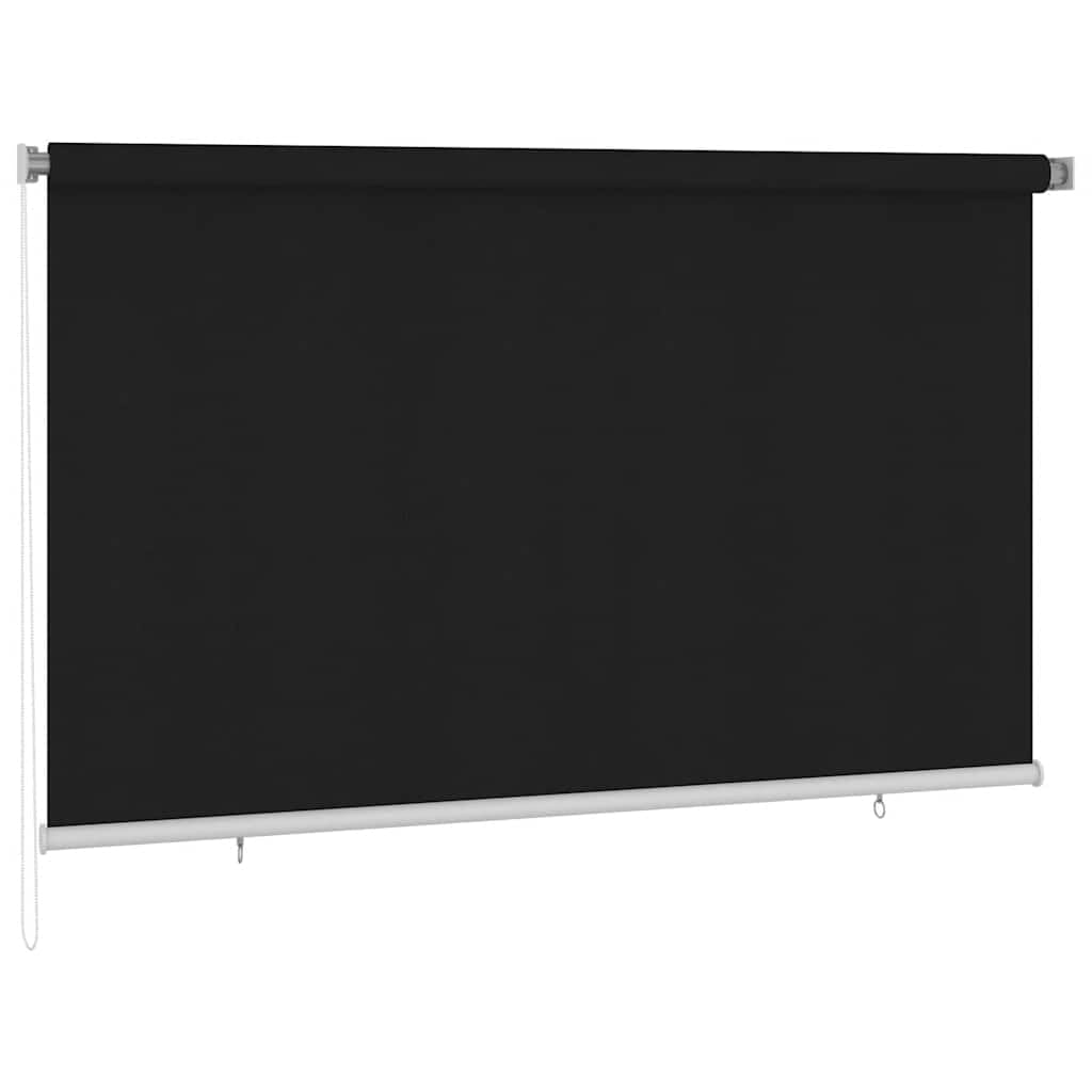 Roleta zewnętrzna, 240 x 140 cm, czarna, polietylen o wysokiej gęstości, ochrona przed słońcem, zaciemnienie, żaluzja na balkon, taras, okna, z akcesoriami montażowymi, ochrona przed