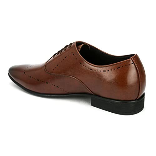 Image of San Frissco mens Ak 1033 San Frissco Men's Formal Shoes Textured Solid Lace Up Oxfords Office Wear Footwear Soft Cushioned Footbed with TPR Sole Lightweight, Flexible, Durable and Stylish for Wedding and Parties - 8 (Black)