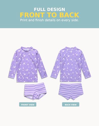 Image of VAENAIT BABY Girls Rash Guard Swimsuit UPF 50+ Long Sleeve Toddler Bathing Suit Ribbon Stawberry Floral Fruit for 2~8Years