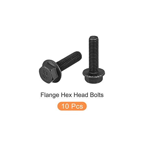 Image of METALLIXITY Flanged Hex Head Bolts (M8x30mm) 10pcs, Hexagon Serrated Flange Bolt Fully Thread Screw - for House Construction Hardware Fasteners