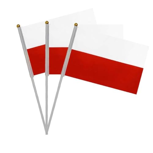 Lot de 20 drapeaux à manivelle de Pologne, Pologne Mini Drapeau portable, Drapeau Pologne, Petit Drapeau Pologne, Mini Drapeau Pologne, drapeau Pologne