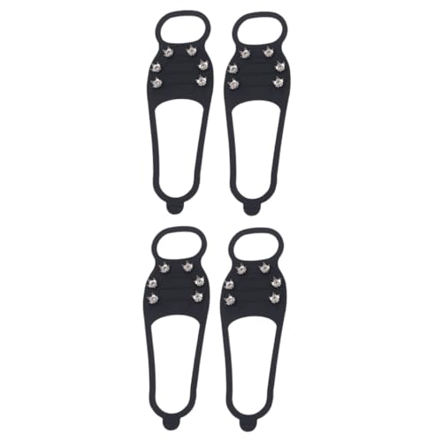 HANABASS 2 Pairs Ice Grippers for Shoes Crampons 6 Silicone Spikes for Walking Hiking