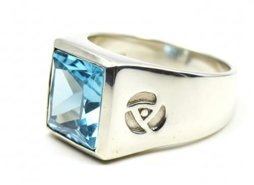 Image of Choose Your Color Mens Bold Ring 925 Sterling Silver Gemstone Wedding Engagement Statement Ring Birthstone Solitaire Jewellery Ring Sizes 4, 5, 6, 7, 8, 9, 10, 11, 12, 13,