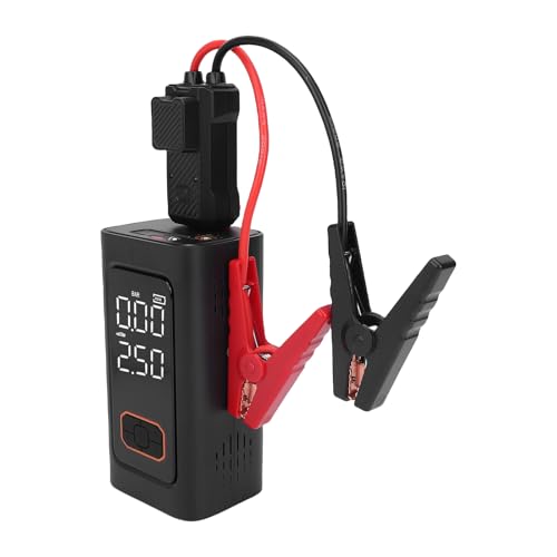 Luocute Démarreur de Saut de Voiture 10 000 MAh, Gonfleur de Pneu 150 Psi, Boosters de Batterie Portables pour Les Moteurs à Gaz, avec Lumières LED, Charge Rapide USB, Téléphone,