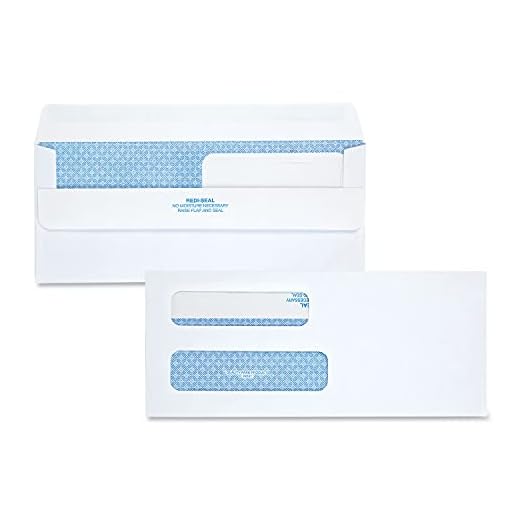 Quality Park Double Window Redi-Seal Security-Tinted Envelope, #8 5/8, Commercial Flap, Redi-Seal Closure, 3.63 X 8.63, White, 250/carton