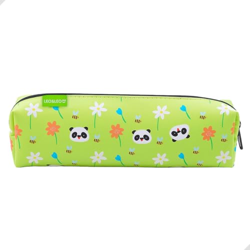 Estojo Escolar Infantil Grande Fecho em Zíper, Estampas Coloridas e Divertidas, Ideal para Lápis, Canetas e Material Escolar, Durável, Leve e Perfeito para Escola, Mochila e Dia a Dia (Panda)