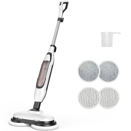 Image of NEWBULIG Scrubbing Steam Mop, Spin Steam Mops for Floor Cleaning with LED