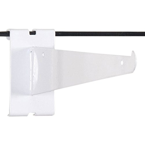 KC Store Fixtures A04607 Gridwall Shelf Bracket, 10", White (Pack of 25)