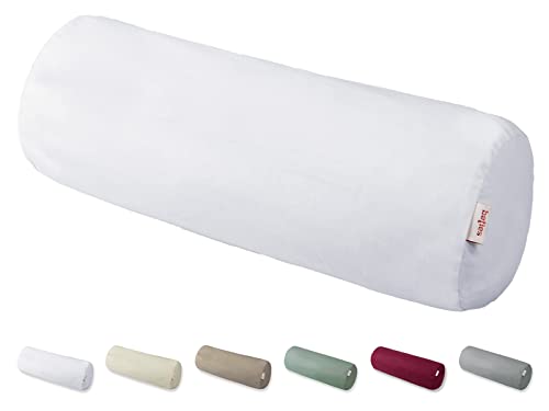 beties BasicSoft Housse de traversin XL - Environ 25 x 70 cm - 100 % jersey de coton - Pour dossier/jambes - Pour le stockage de la grossesse - Blanc pur