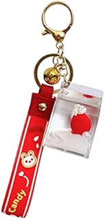 KUPOOL Acrylic Floating Rabbit Keychain Transparent Candy Bottle with Pearl Key Ring/Ornament Key Chain Jewelry Gift for Children Women Girlfriend Trendy Bag Backpack Car Keys Pendant, Red