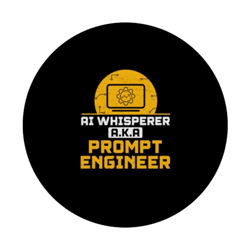AI Whisperer Funny Prompt Engineer For An AI Prompt Creator PopSockets Swappable PopGrip, Black - Image 3