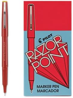 Pilot Razor Point Fine Line Marker Stick Pens, Ultra-Fine Point (0.3mm), Marker Pens, Red, 12-Pack