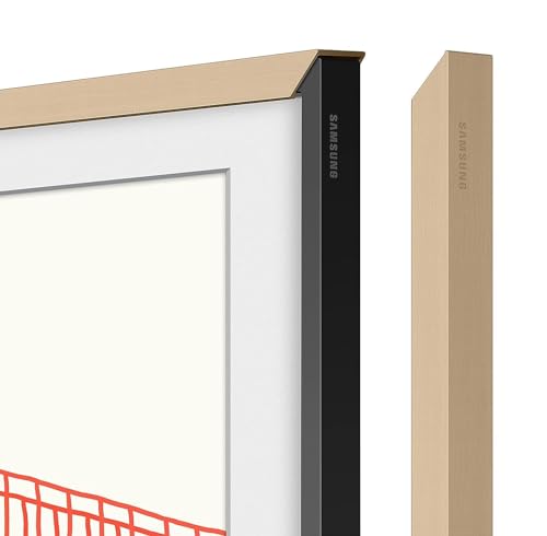 Image of SAMSUNG 85 inch The Frame Customizable Bezel for TV, Magnetic Mount, Match Television to Room Decor, Interchangeable Designs and Colors, Modern Beige, VG-SCFA85BEBZA, 2021