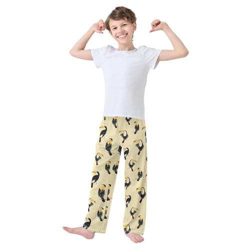 Parrot Boys Long Pants Soft Trousers Elastic Waist Kids Lounge Bottoms with Pockets S-XL2