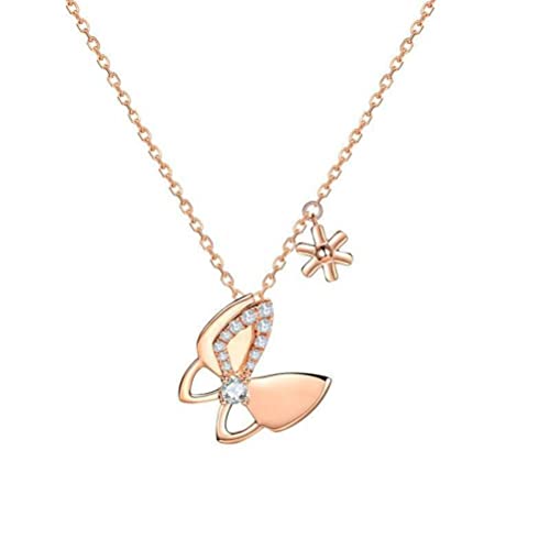 Collier argent S925 zircon rose, cadeau idéal pour femme