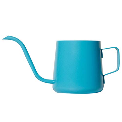 SIPLIV 250 ML Narrow Spout Coffee Pot Kettle for Drip Coffee, Stainless Steel Durable Teflon Coated Hanging Ear Coffee Pot Tea Pot, Blue