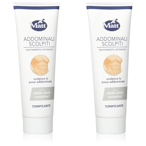 Matt, Addominali Scolpiti, Crema Intensiva Snellente, Azione Tonificante, Formula con Ingredienti di Origine Naturale, Dermatologicamente Testato, Confezione 200ml (Confezione da 2)