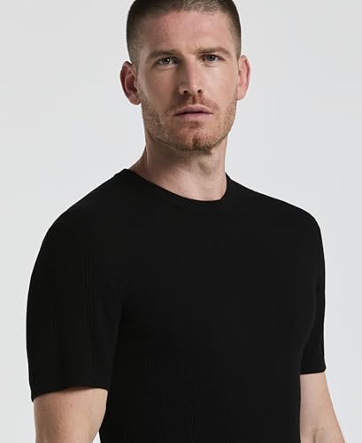 Perry Ellis Men's Short Sleeve Sweater-Crew Neck with Vertical Stripe Pattern & Soft Stretch Fabric4