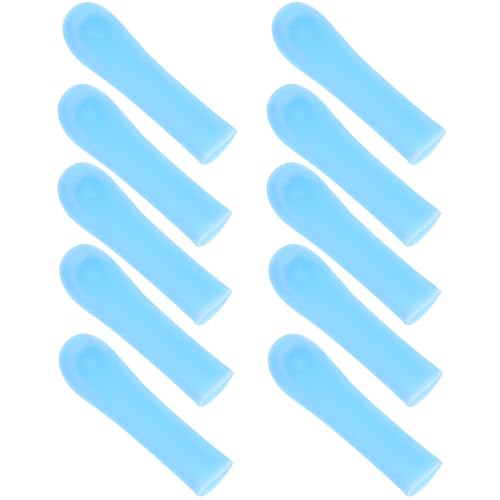 Healvian Ear Spoon Tips,10pcs Ear Cleaner Replacement Tips Ear Cleaner Silicone Cover Sleeves Ear Replacement Pick Ear Wax Removal Accessories (Blue)