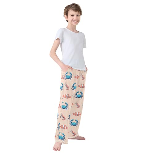 Boys' Pants Crab Shrimp Fish Animal Long Bottoms Jogger Pants Elastic Waist Trousers with Pockets S-XL4