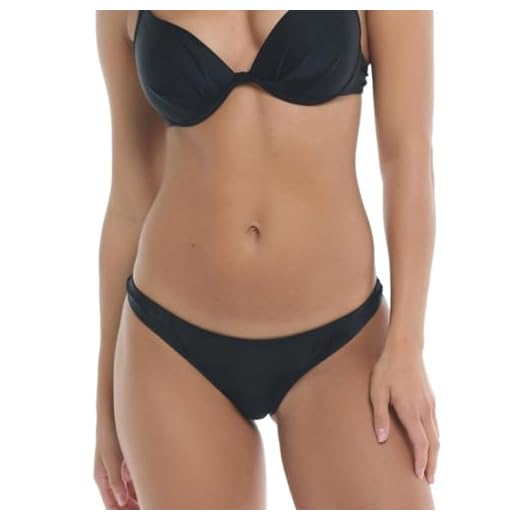 Body Glove Women's Smoothies Thong Solid Minimal Coverage Bikini Bottom Swimsuit, Black, Medium