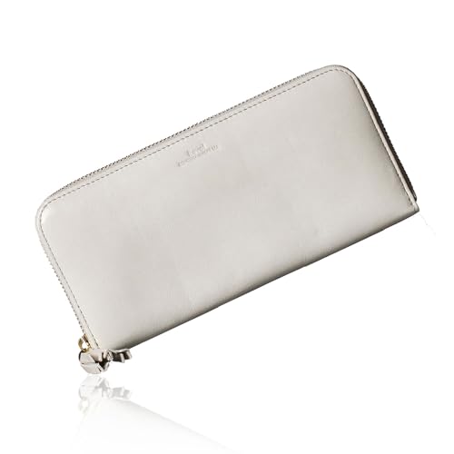 Align type Long wallet Leather made by MASINI in Italy Cowhide ART.Pitti Women's Elegant and easy to use Vertical card case In gift box (Pioppino-Ivory)3