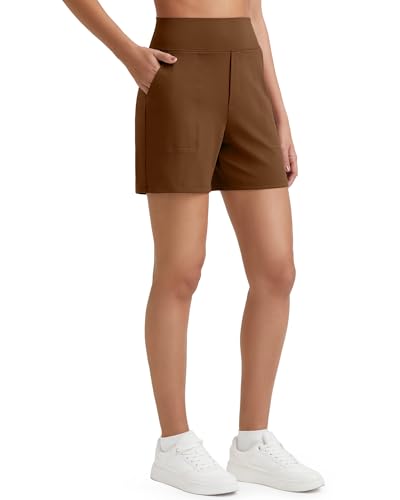Image of G4Free EverGoing Women's Casual Shorts High Waisted 4'' / 5'' Comfy Shorts with Pockets for Yoga Workout Lounge