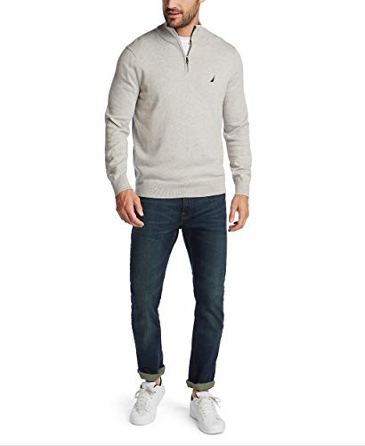 Nautica Men's Navtech Quarter-Zip Sweater, Medium Grey Heather