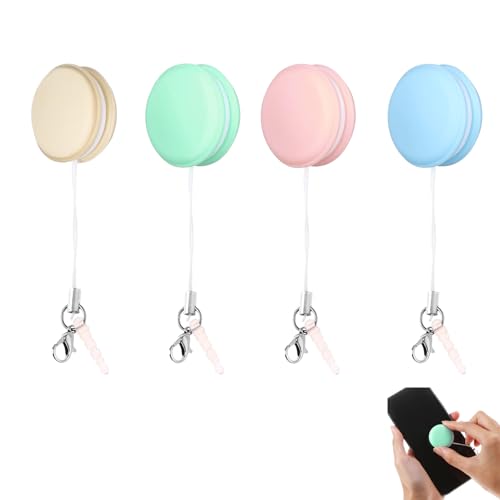 Phone Screen Cleaner 4 Pack, Reusable Portable Screen Cleaning Device with Keychain & Dust Plug,...