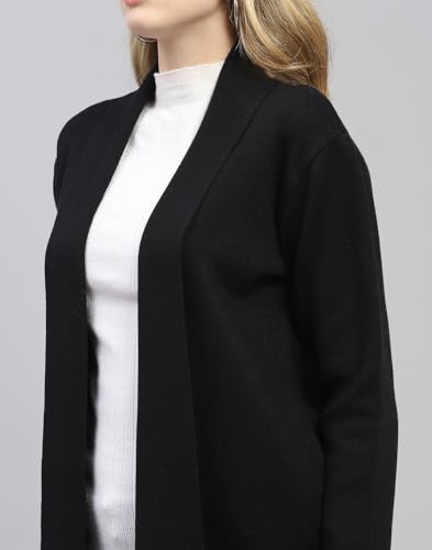 Image of Monte Carlo Womens Regular Fit Full Sleeve Front Open Solid Winter Cardigan (Pack of 1)