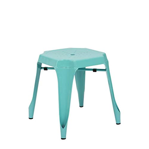 Vaukura Taburete Bajo Multipl`s - Taburete Industrial Brillo (Azul)