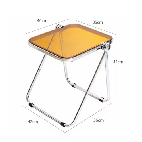 Image of The Artment Orange GlacierTray Foldable Transparent Acrylic End Table, Multi-Purpose Side Table, Serving Tray & Magazine Rack, Space-Saving for Modern Living Spaces | Use for Home & Office