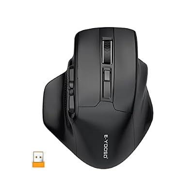 E-YOOSO Large Wireless Mouse for Big Hands, X-31 Cordless Ergo Computer Mouse, 6 Buttons, 5-Level 4800 DPI, 18 Months Battery Life, for Laptop, PC, Chromebook (Black)