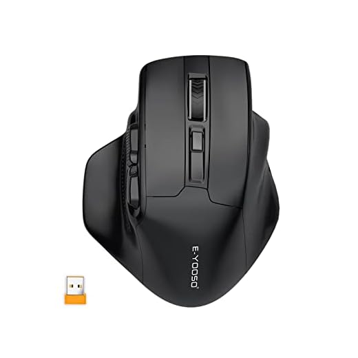 E-YOOSO Large Wireless Mouse for Big Hands, X-31 Cordless Ergo Computer Mouse, 6 Buttons, 5-Level 4800 DPI, 18 Months Battery Life, for Laptop, PC, Chromebook (Black)