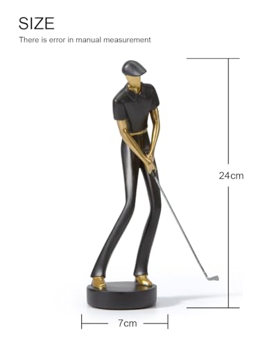 Estatua Decorativa de Golfista Moderna Negra 9.6 in miniatura 5