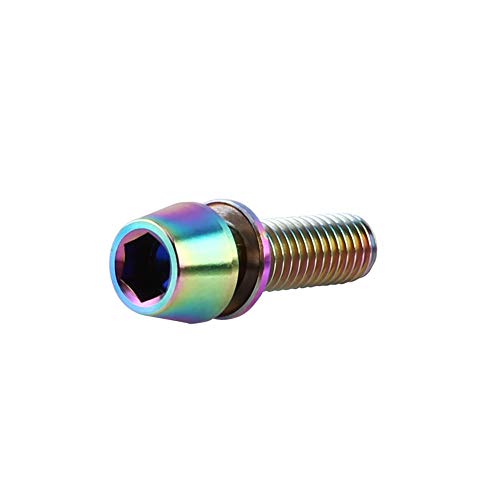 Stem Bolts, M6X16/20 Titanium Bolts Screws, 6Pcs Mtb Road Mountain Bike Ycle Stem Bolt Screws Titanium Tapered Head Bolt Screw With Washer (M6X16Mm Colorful) #TOP2