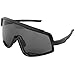 ZIZEV Cycling Goggles, HD Goggles, For Driving Running (All black frame + gray film)