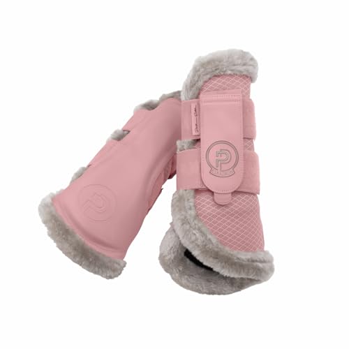 Guêtres en maille Eskadron Soft rouge protection membres cheval respirante imitation fourrure