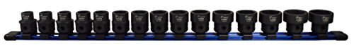 Astro Tool 78215 15-Piece 1/2" Drive Low Profile Nano Impact Sockets - Metric